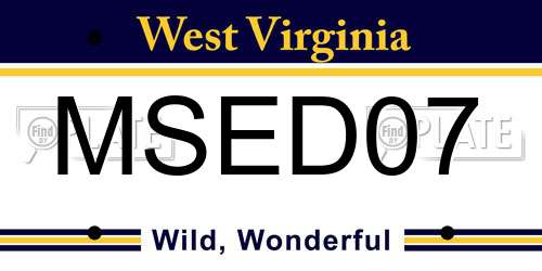MSED07 West Virginia License Plate