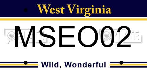 MSEO02 West Virginia License Plate