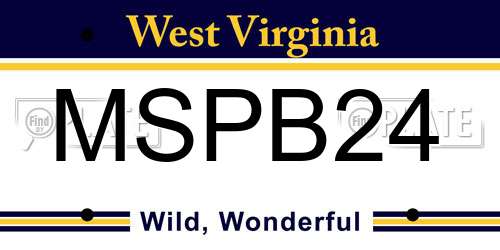 MSPB24 West Virginia License Plate