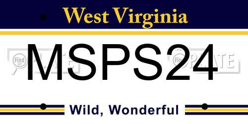 MSPS24 West Virginia License Plate