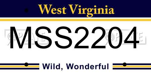 MSS2204 West Virginia License Plate