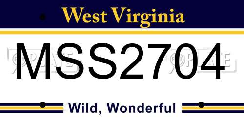 MSS2704 West Virginia License Plate