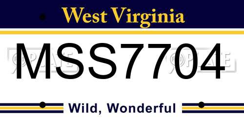MSS7704 West Virginia License Plate