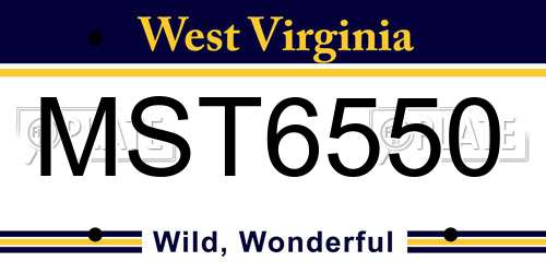 MST6550 West Virginia License Plate
