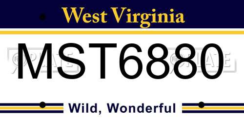 MST6880 West Virginia License Plate