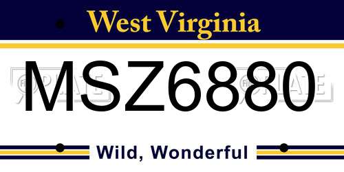 MSZ6880 West Virginia License Plate