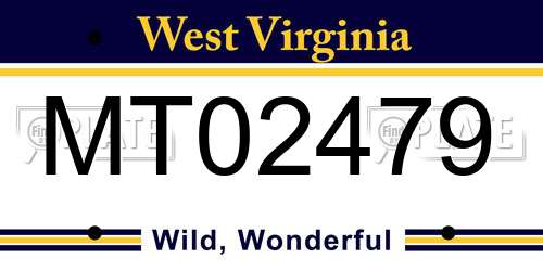 MT02479 West Virginia License Plate