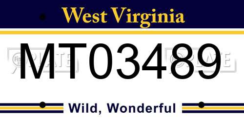MT03489 West Virginia License Plate