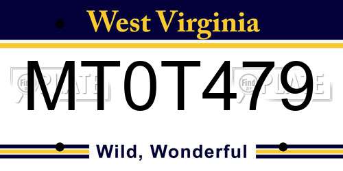 MT0T479 West Virginia License Plate