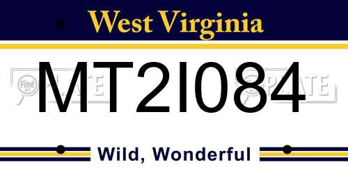 MT2I084 West Virginia License Plate