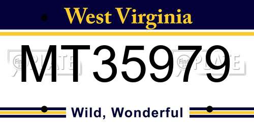 MT35979 West Virginia License Plate