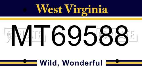 MT69588 West Virginia License Plate