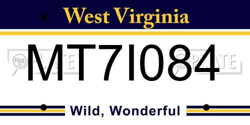 MT7I084 West Virginia License Plate