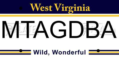 MTAGDBA West Virginia License Plate