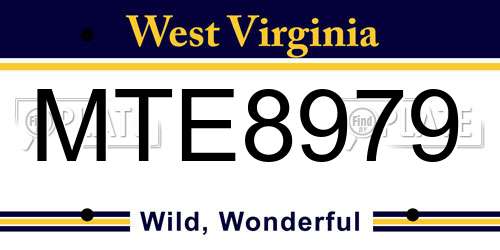 MTE8979 West Virginia License Plate