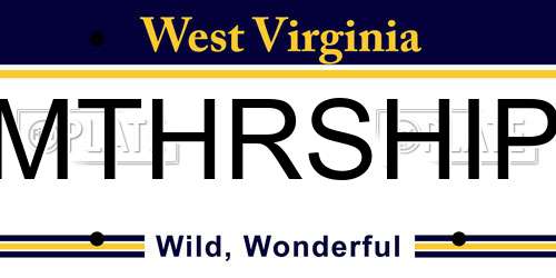 MTHRSHIP West Virginia License Plate