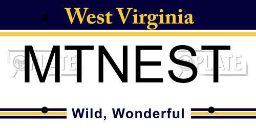 MTNEST West Virginia License Plate