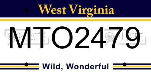 MTO2479 West Virginia License Plate