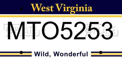 MTO5253 West Virginia License Plate