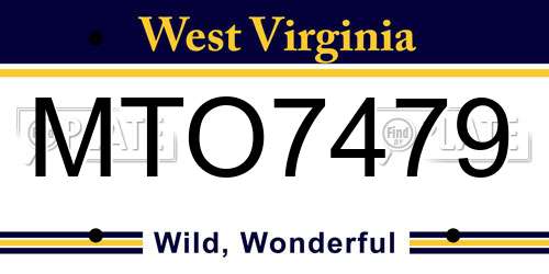 MTO7479 West Virginia License Plate