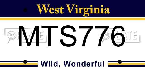 MTS776 West Virginia License Plate