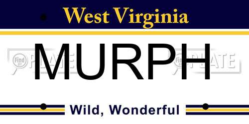 MURPH West Virginia License Plate