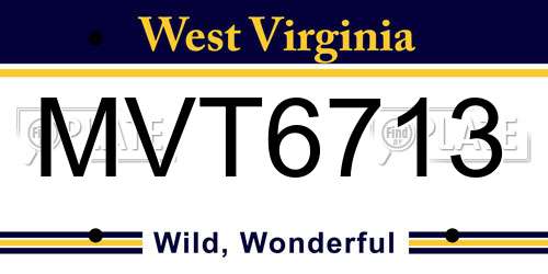 MVT6713 West Virginia License Plate