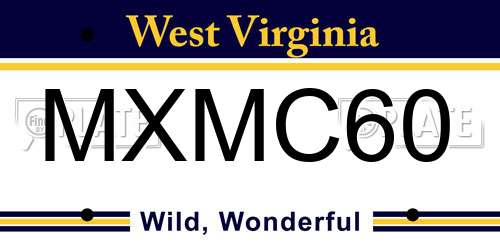 MXMC60 West Virginia License Plate