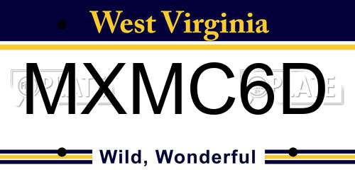 MXMC6D West Virginia License Plate