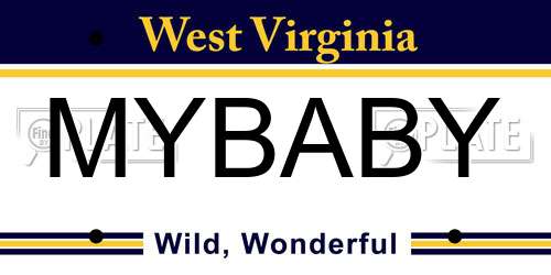 MYBABY West Virginia License Plate