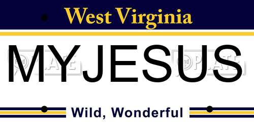 MYJESUS West Virginia License Plate