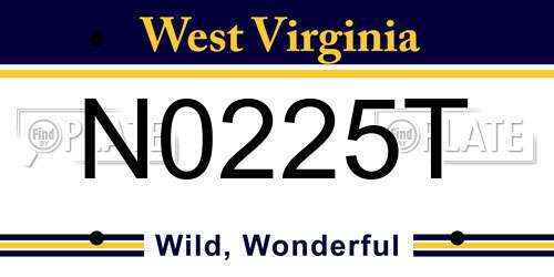 N0225T West Virginia License Plate