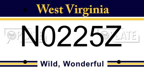 N0225Z West Virginia License Plate
