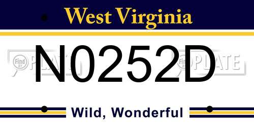 N0252D West Virginia License Plate