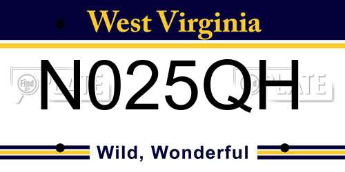 N025QH West Virginia License Plate