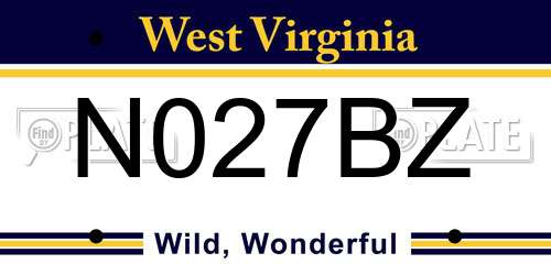 N027BZ West Virginia License Plate