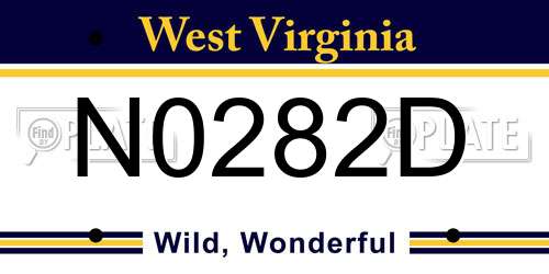 N0282D West Virginia License Plate