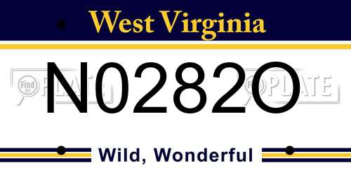 N0282O West Virginia License Plate