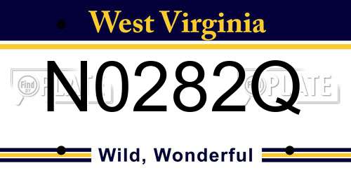 N0282Q West Virginia License Plate