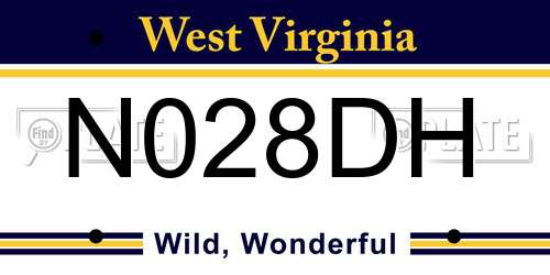 N028DH West Virginia License Plate