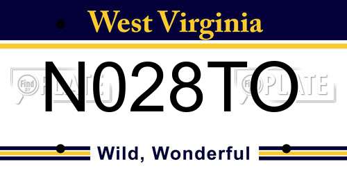 N028TO West Virginia License Plate