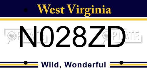 N028ZD West Virginia License Plate