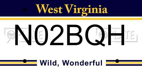 N02BQH West Virginia License Plate