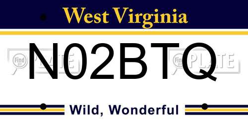 N02BTQ West Virginia License Plate