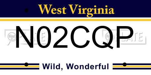 N02CQP West Virginia License Plate