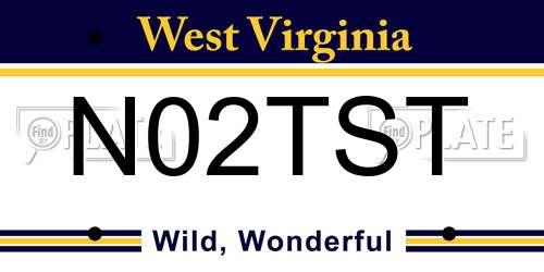 N02TST West Virginia License Plate