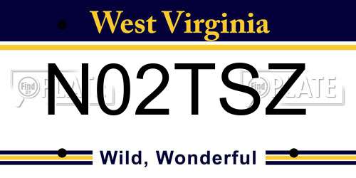 N02TSZ West Virginia License Plate