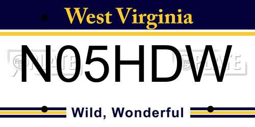 N05HDW West Virginia License Plate