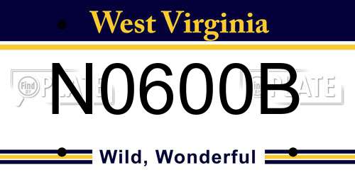 N0600B West Virginia License Plate
