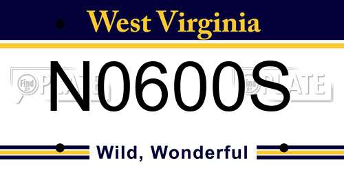 N0600S West Virginia License Plate